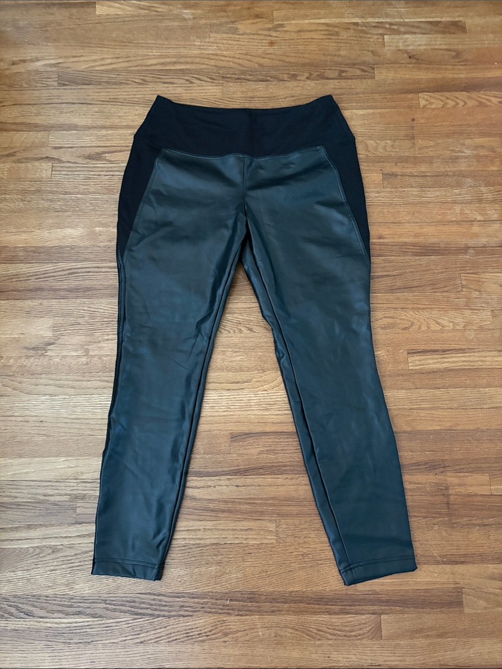Zac & Rachel Black Faux Leather Paneled Leggings